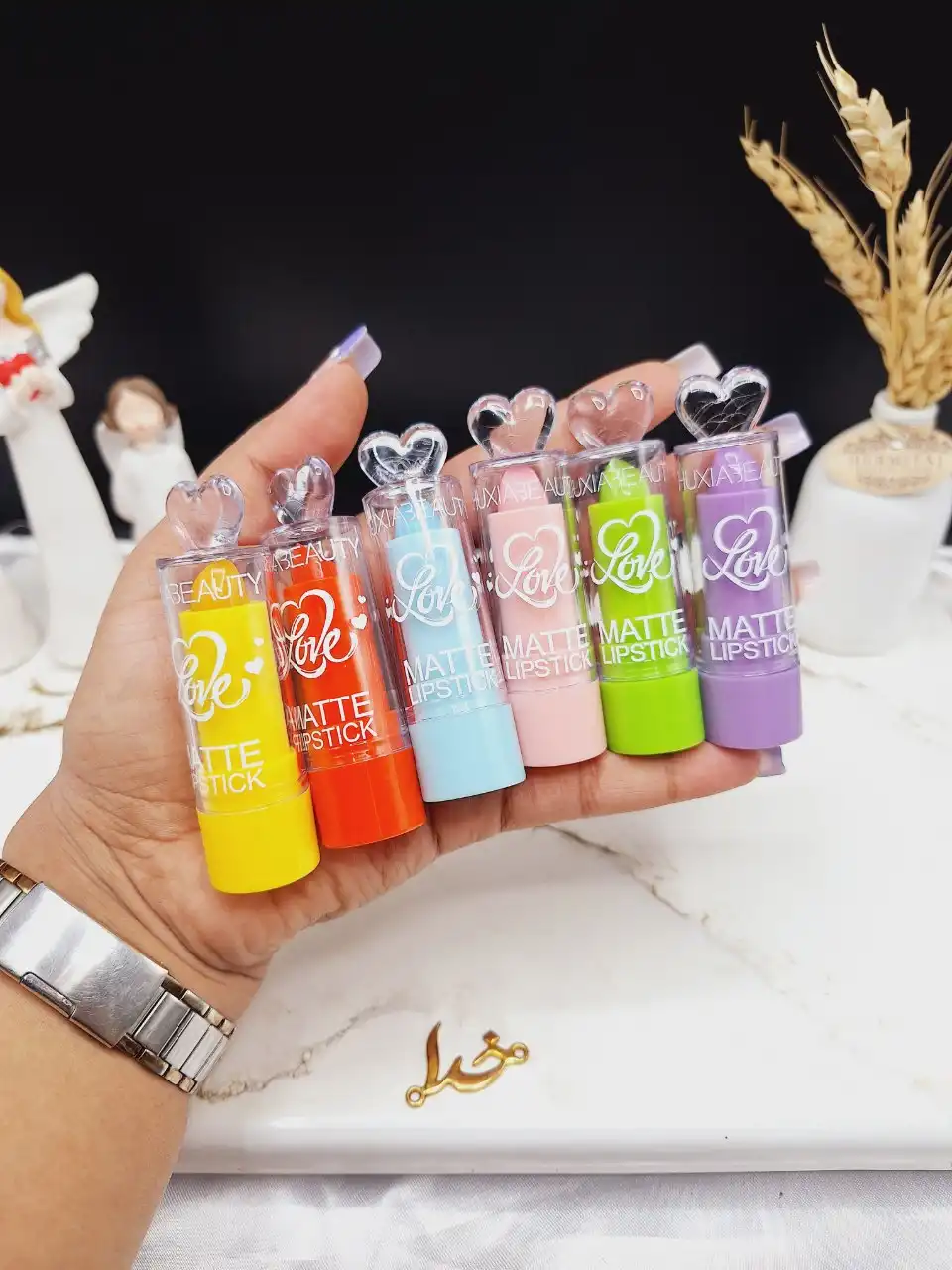 بالم لب فانتزی طرح سر قلبی HUXIABEAUTY کد 6402