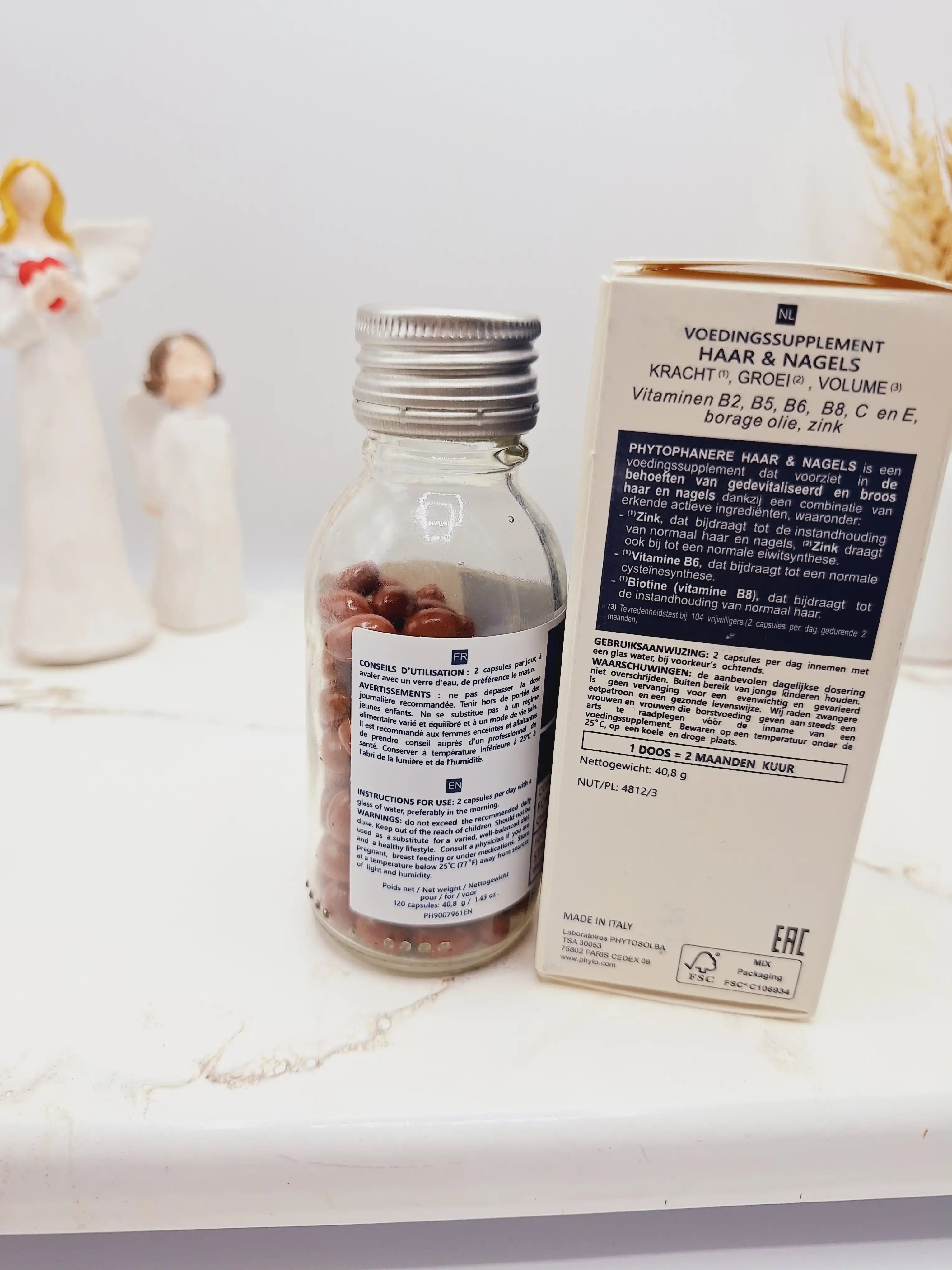 قرص تقویت رشد مو و ناخن برند فیتو PHYTO تعداد 120 عدد ساخت ايتاليا کد 8411